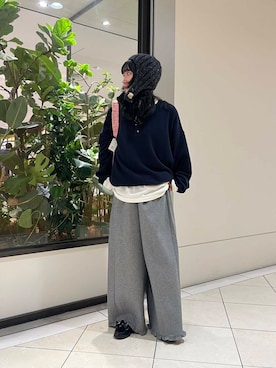 「ウールパンツ」｜saeさん（レディース・152cm）の秋コーディネート