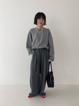 「URBAN RESEARCH（アーバンリサーチ）のカットオフショートスウェット（スウェット、グレー系）」を使った、saeさん（レディース・152cm）の春コーディネート
