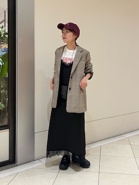 「URBAN RESEARCH（アーバンリサーチ）のアイテム（キャップ）」を使った、saeさん（レディース・152cm）の秋コーディネート