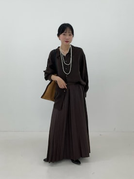 「URBAN RESEARCH（アーバンリサーチ）のキュプラ2wayシャツ（シャツ/ブラウス、ブラウン系）」を使った、saeさん（レディース・152cm）の夏コーディネート