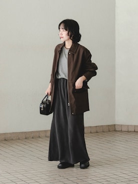 「アイテム（カバーオール）」を使った、saeさん（レディース・152cm）の秋コーディネート