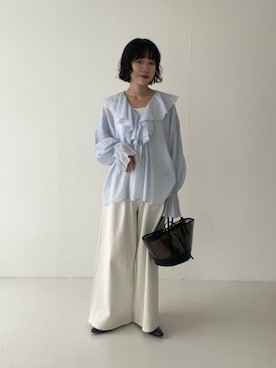 「URBAN RESEARCH（アーバンリサーチ）のポインテッドバックストラップシューズ（パンプス、ブラック系）」を使った、saeさん（レディース・152cm）の春コーディネート