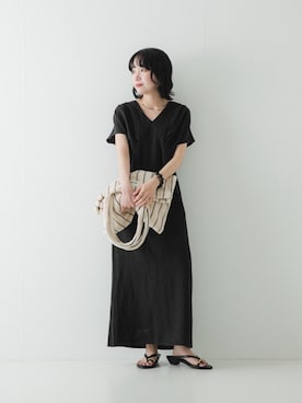 「URBAN RESEARCH（アーバンリサーチ）のBONGUSTA　NARAM TOTEBAG（トートバッグ、ホワイト系）」を使った、saeさん（レディース・152cm）の夏コーディネート