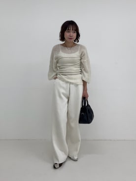 「アイテム（チューブトップ）」を使った、saeさん（レディース・152cm）の秋コーディネート