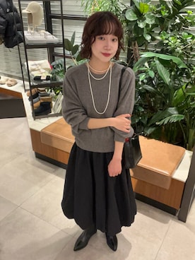 「アイテム（ネックレス）」を使った、saeさん（レディース・152cm）の秋コーディネート