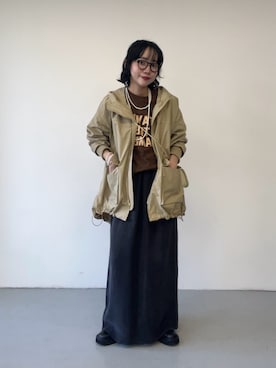 「アイテム（マウンテンパーカー）」を使った、saeさん（レディース・152cm）の秋コーディネート