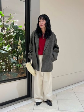 「アイテム（その他アウター、ブラック系）」を使った、saeさん（レディース・152cm）の秋コーディネート