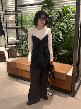 「アイテム（ローファー）」を使った、saeさん（レディース・152cm）の秋コーディネート