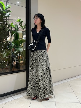 「フラワープリント」｜saeさん（レディース・152cm）の夏コーディネート