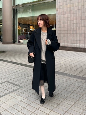 「アイテム（チェスターコート）」を使った、saeさん（レディース・152cm）の冬コーディネート