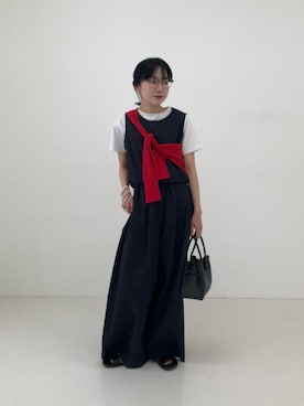 「THOUSAND MILE（サウザンドマイル）の『別注』THOUSAND MILE×URBAN RESEARCH　SHORT SLEEVE T-SHIRTS（Tシャツ/カットソー、ホワイト系）」を使った、saeさん（レディース・152cm）の春コーディネート