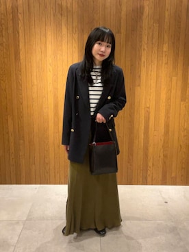 「紺ブレ」｜「アイテム（その他アウター）」を使った、ysae0525さん（レディース・152cm）の冬コーディネート