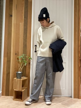 「Samansa Mos2 blue（サマンサモスモスブルー）のアイテム（ステンカラーコート）」を使った、タナカさん（レディース・158cm）の秋コーディネート