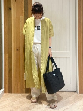 「インド綿」｜タナカさん（レディース・158cm）の夏コーディネート