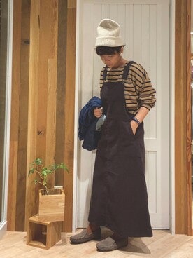「Samansa Mos2 blue（サマンサモスモスブルー）のアイテム（デニムジャケット）」を使った、タナカさん（レディース・158cm）の秋コーディネート