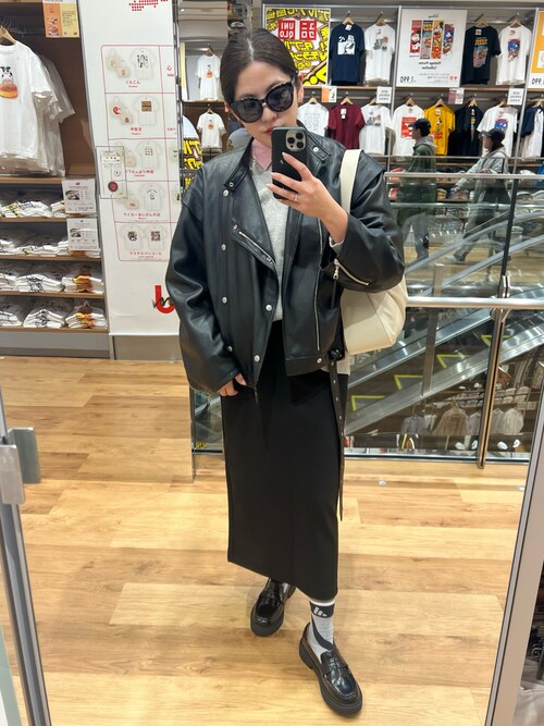 Ameri（アメリ）の「RETRO SYNTHETIC LEATHER JACKET（ライダース