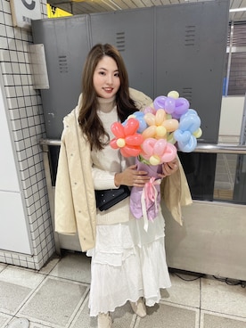 「Ameri（アメリ）のアイテム（その他アウター）」を使った、harukan【相互OK】さん（レディース・167cm）の冬コーディネート