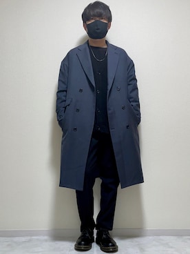 「CASPER JOHN（キャスパージョン）のアイテム（チェスターコート）」を使った、DAiさん（メンズ・172cm）の冬コーディネート
