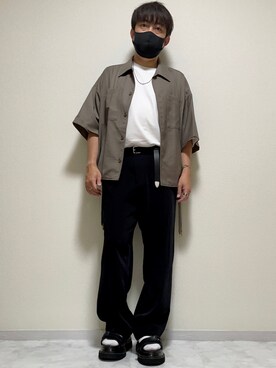 「act'm（アクトム）のアイテム（トップス）」を使った、DAiさん（メンズ・172cm）の夏コーディネート