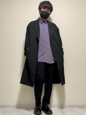 「RAGEBLUE」｜「アイテム（チェスターコート）」を使った、DAiさん（メンズ・172cm）の秋コーディネート