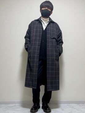 「CASPER JOHN（キャスパージョン）のアイテム（ステンカラーコート）」を使った、DAiさん（メンズ・172cm）の冬コーディネート