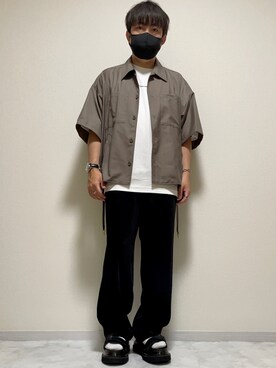 「act'm（アクトム）のアイテム（トップス）」を使った、DAiさん（メンズ・172cm）の夏コーディネート