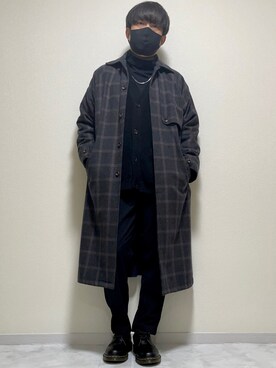 「CASPER JOHN（キャスパージョン）のアイテム（ステンカラーコート）」を使った、DAiさん（メンズ・172cm）の冬コーディネート