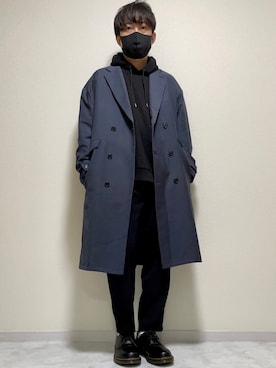 「CASPER JOHN」｜「アイテム（チェスターコート）」を使った、DAiさん（メンズ・172cm）の冬コーディネート