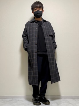 「CASPER JOHN（キャスパージョン）のアイテム（ステンカラーコート）」を使った、DAiさん（メンズ・172cm）の冬コーディネート