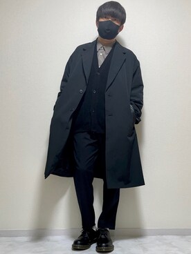 「EMMA  CLOTHES」｜「アイテム（チェスターコート）」を使った、DAiさん（メンズ・172cm）の冬コーディネート
