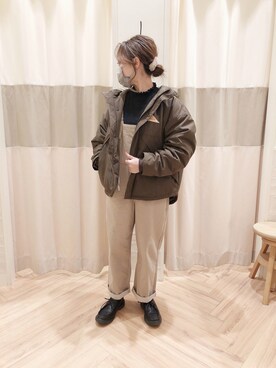 「Samansa Mos2 blue」｜「アイテム（サロペット/オーバーオール）」を使った、yuyu720さん（レディース・153cm）の秋コーディネート