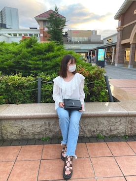 「YSL（ワイエスエル）のアイテム（バッグ）」を使った、LEOさん（レディース・157cm）の夏コーディネート