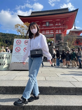 「YSL（ワイエスエル）のアイテム（バッグ）」を使った、LEOさん（レディース・157cm）の秋コーディネート