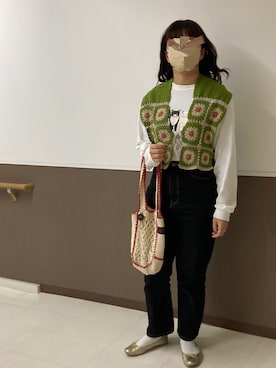 「シアタープロダクツ(THEATRE PRODUCTS)」｜「アイテム（バレエシューズ）」を使った、おまめこさん（レディース・157cm）の春コーディネート
