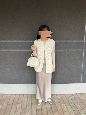 「メロートップス」｜「アイテム（スカート）」を使った、おまめこさん（レディース・157cm）の秋コーディネート