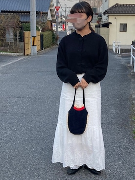 「Simplicite（サンプリシテ）のアイテム（スカート）」を使った、おまめこさん（レディース・157cm）の春コーディネート