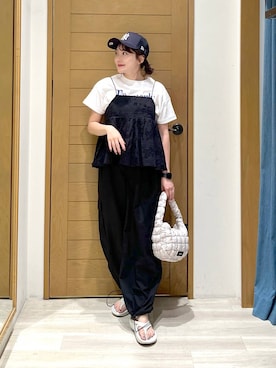 「アイテム（キャップ）」を使った、haruna1028bfさん（レディース・158cm・30代）の夏コーディネート