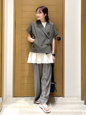 「夏コーデ」｜「アイテム（その他アウター）」を使った、haruna1028bfさん（レディース・158cm）の夏コーディネート