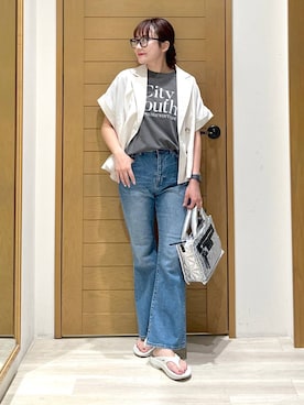 「BAYFLOW（ベイフロー）のアイテム（その他アウター）」を使った、haruna1028bfさん（レディース・158cm）の夏コーディネート