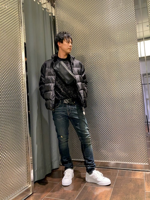 A|X アルマーニ エクスチェンジ】オールオーバージャカードロゴ ニット