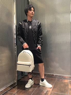 「ARMANI EXCHANGE（アルマーニエクスチェンジ）のアイテム」を使った、KAKERUさん（メンズ・170cm）の春コーディネート