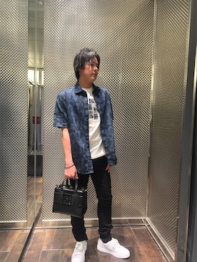「ARMANI EXCHANGE（アルマーニエクスチェンジ）のアイテム」を使った、KAKERUさん（メンズ・170cm）の春コーディネート