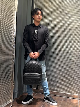 「ARMANI EXCHANGE（アルマーニエクスチェンジ）のアイテム」を使った、KAKERUさん（メンズ・170cm）の春コーディネート