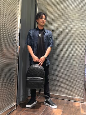 「ARMANI EXCHANGE（アルマーニエクスチェンジ）のアイテム」を使った、KAKERUさん（メンズ・170cm）の春コーディネート