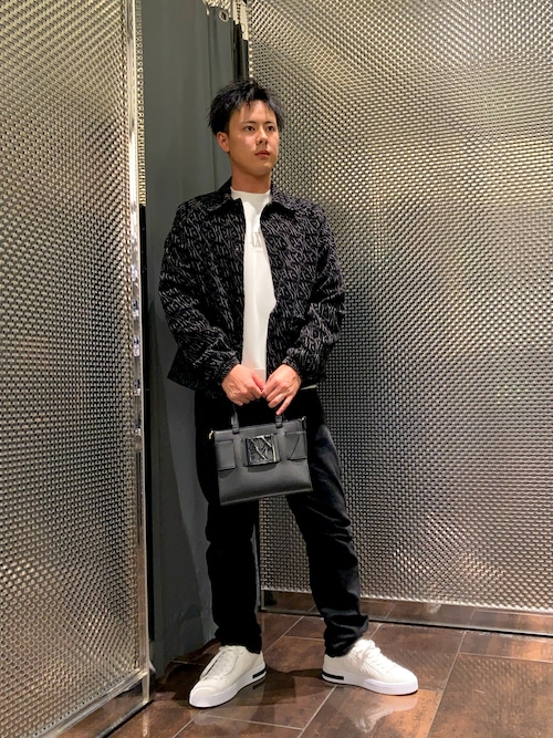 A|X アルマーニ エクスチェンジ】BOXロゴバックル ミニハンドバッグ