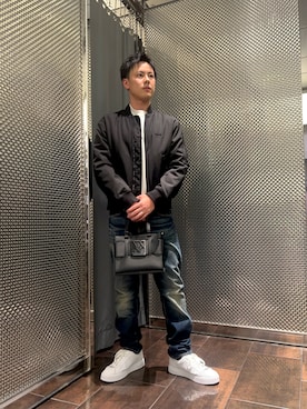 「アイテム（ハンドバッグ）」を使った、KAKERUさん（メンズ・170cm）の秋コーディネート