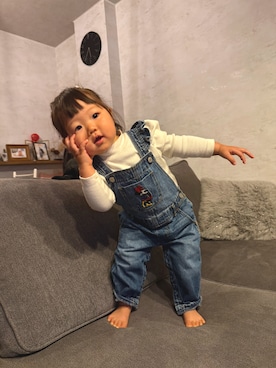 「アイテム（サロペット/オーバーオール）」を使った、ぴぴまるさん（キッズ・80cm）の冬コーディネート