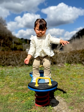 「Birthday（バースデイ）のアイテム」を使った、ぴぴまるさん（キッズ・80cm）の春コーディネート