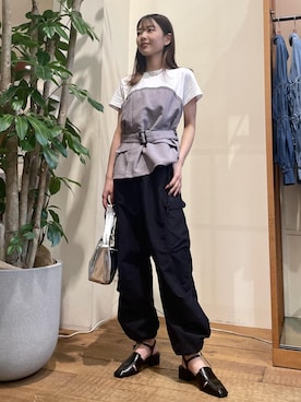 「グラミチ」｜「アイテム（アクセサリー）」を使った、akariさん（レディース・161cm）の春コーディネート