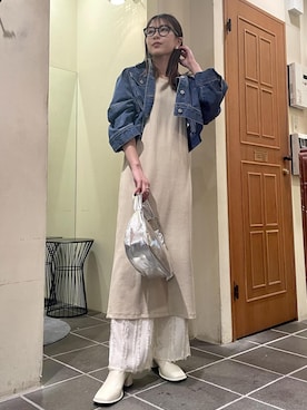 「24SS春の新作」｜「アイテム（デニムジャケット）」を使った、akariさん（レディース・161cm）の春コーディネート